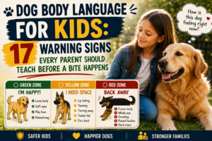 Dog body language for kids showing signs children can learn to recognize for safer interactions